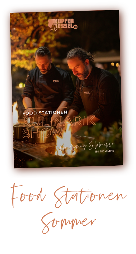 Kupferkessel Food Stationen Sommer